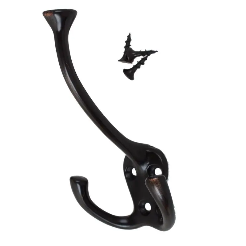 4-1/2 in. x 2-1/2 in. Oil Rubbed Bronze Large Robe/Coat/Hat Tri-Hooks (10-Pack)Satin Nickel / 2.5 oz / 10