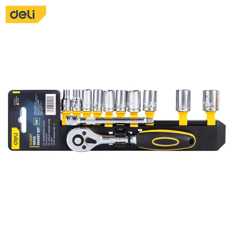 Deli Socket Set 12 PCS 1/4" | EDL0012T
