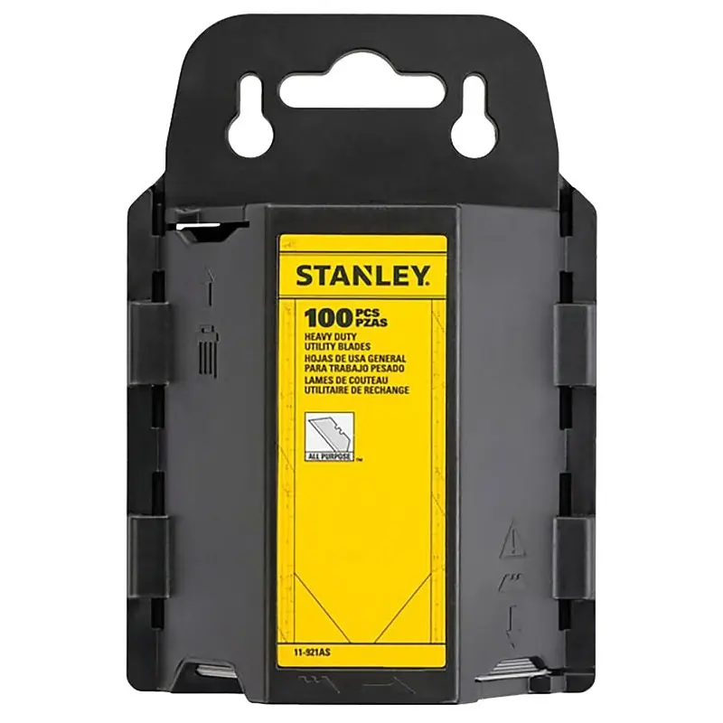 Stanley 11-921A Utility Blade, 2-7/16 in L, HCS, 2-Point, 100/PK