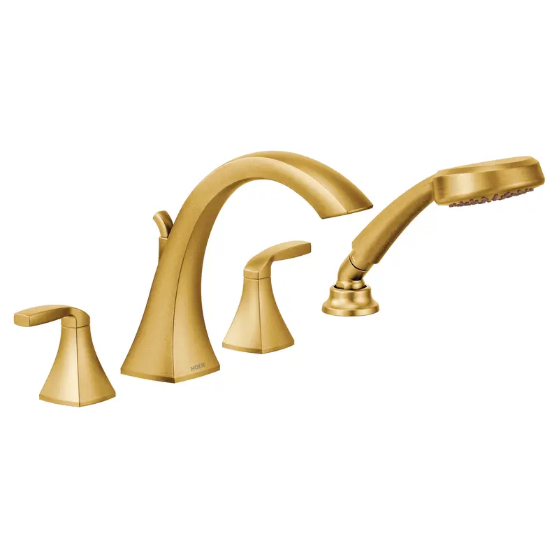 Voss Chrome Two-Handle High Arc Roman Tub Faucet including Handheld ShowerChrome