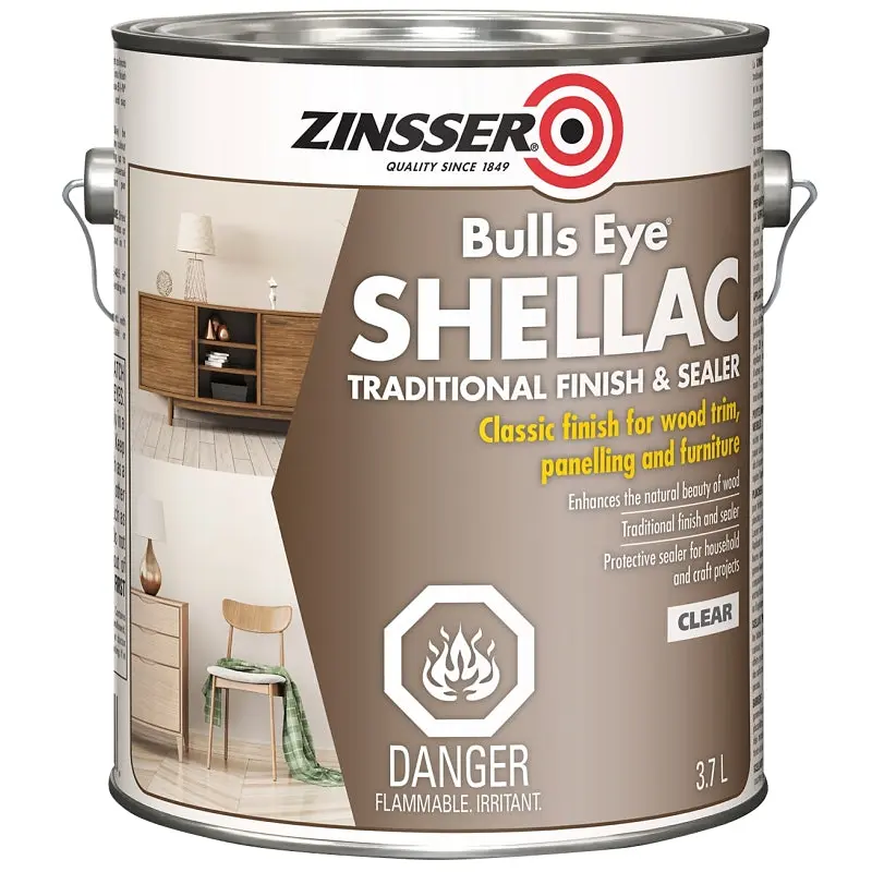 Zinsser Z00211 Shellac, Clear, Liquid, 3.7 L, Can