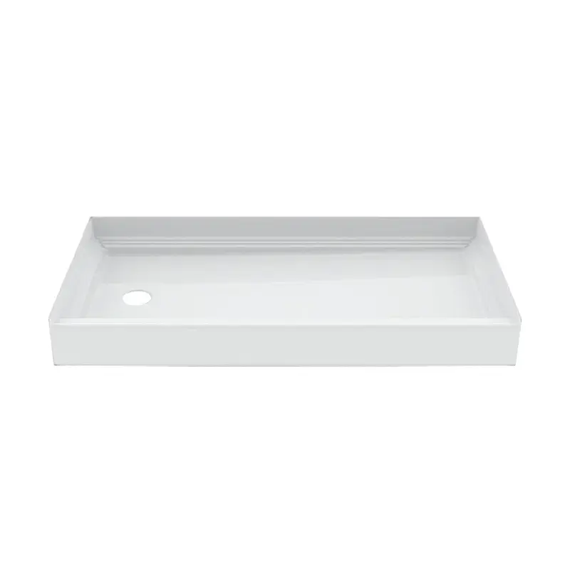 A2 60 in. x 30 in. Single Threshold Left Drain Shower Pan in WhiteWhite / Left / 47