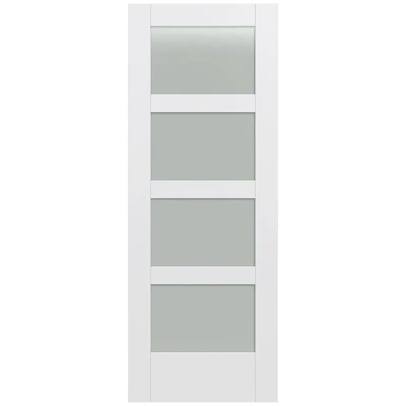 32 in. x 80 in. MODA Primed PMT1044 Solid Core Wood Interior Door Slab w/Translucent GlassNo Bore / Primed / 32 x 80