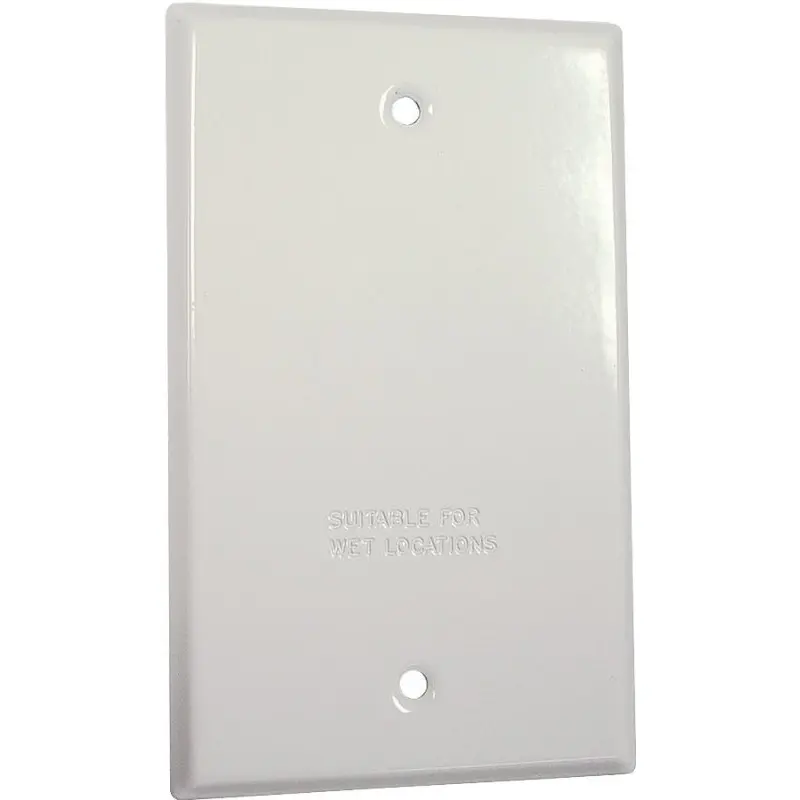 Hubbell 5173-6 Cover, 4-17/32 in L, 2-25/32 in W, Metal, White, Powder-Coated