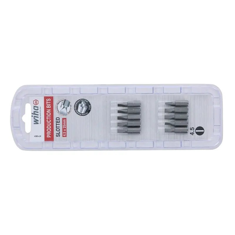 Wiha Slotted Long Insert Bit 3.0 x 39mm Pack of 2 Bits