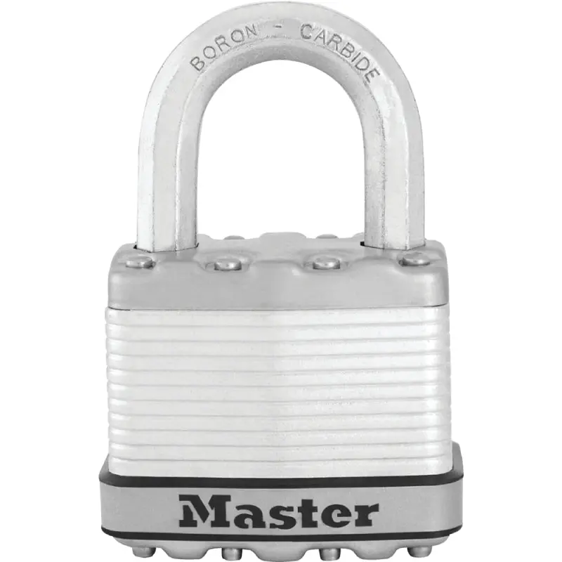 Master Lock Magnum Series M5XKAD Padlock, Keyed Different Key, 3/8 in Dia Shackle, 1 in H Shackle, Boron Carbide Shackle