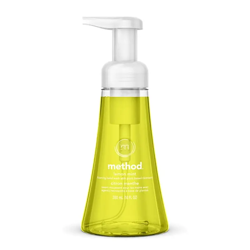 method 1162 Foaming Hand Wash, Liquid, Lemon Yellow, Lemon Mint, 10 oz Bottle