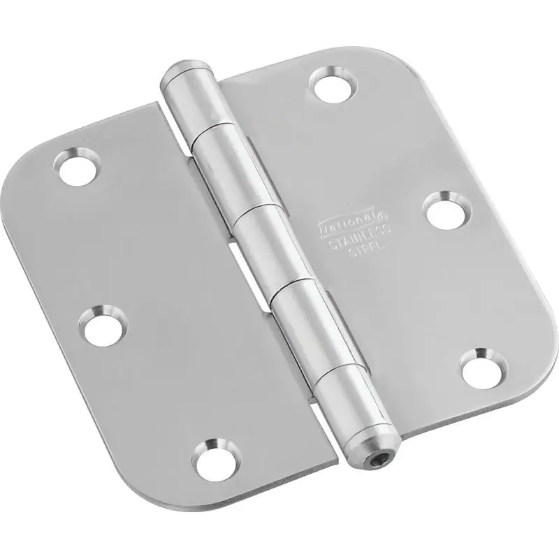 National Hardware N830-269 Door Hinge, Stainless Steel, Zinc, Non-Rising, Removable Pin, Full-Mortise Mounting, 55 lb