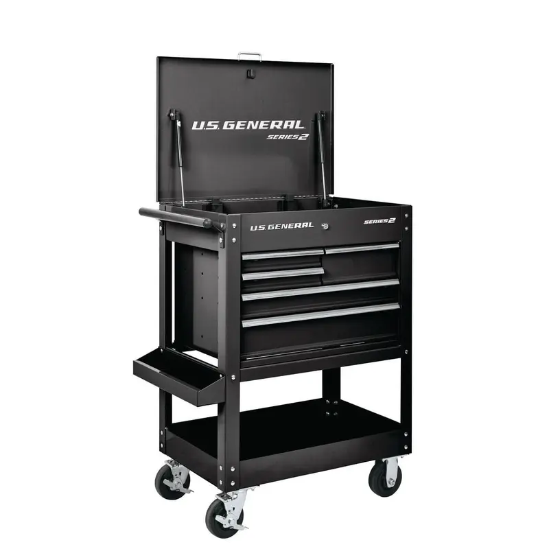 30 in. 5 Drawer Black Mechanic's Cart