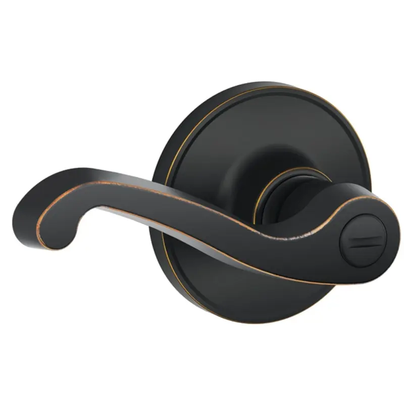 Schlage J Series J40LAS716 Privacy Lever, Mechanical Lock, Aged Bronze, Metal, Residential, 3 Grade