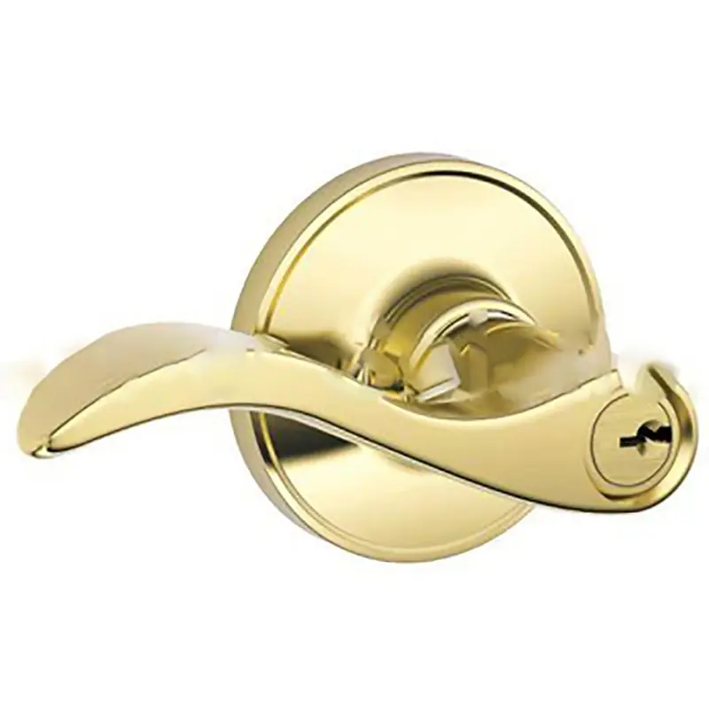 Schlage J Series J54 V SEV 605 Entry Lever, Mechanical Lock, Bright Brass, Metal, Residential, 3 Grade