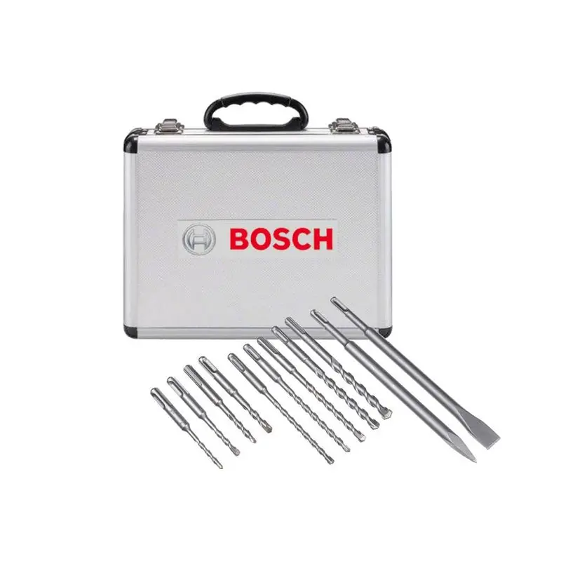 SDS Plus-1 Drill Bit Mixed Set   Flat/Pointed Chisel with Case  | 11pcs