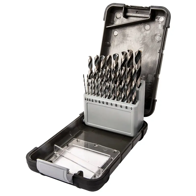 Vulcan Drill Bit Set, 21-Piece, High-Speed Steel, Black Oxide/Polished