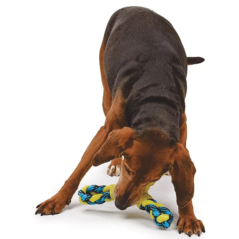 Pet Park Blvd US2049 99 Dog Toy, Fetch, Toss, Tug Toy, Paracord Rope Twisted Tri-Flyer, Yellow