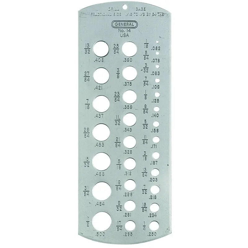 General 14 Drill Gauge, Stainless Steel
