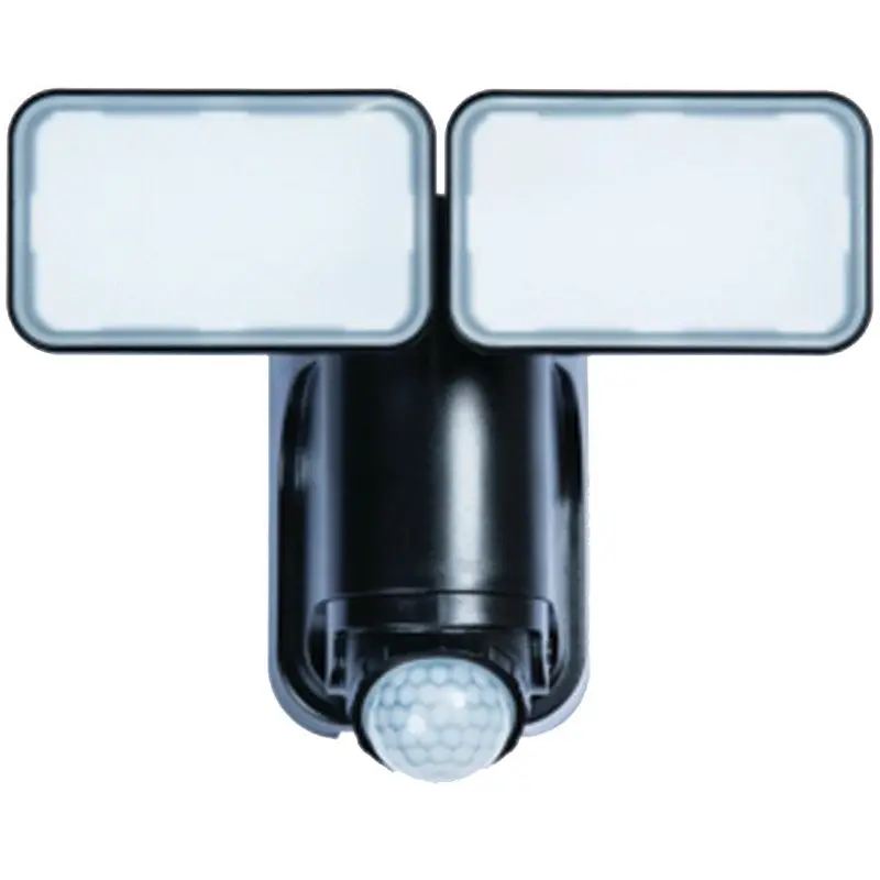 Heath Zenith HZ-7163-BK Motion Activated Security Light, 2-Lamp, LED Lamp, 600 Lumens, Plastic Fixture
