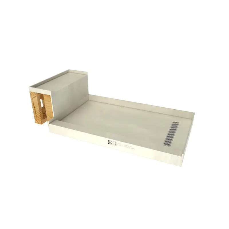 Base'N Bench 36 in. x 72 in. Single Threshold Shower Base and Bench Kit with Right Drain in Polished ChromePolished Chrome / Left / 35