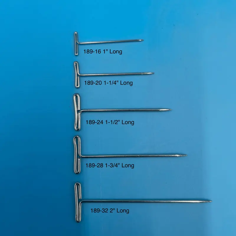 T-Pins 1/2lb box - Various Sizes#16 1" Long 21G (Approx 1300/box)