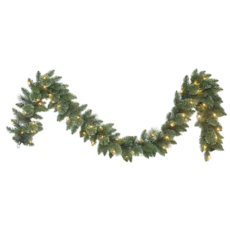 Hometown Holidays 29717 Lodgepole Garland, Battery Operated, Clear Lights, 9 ft