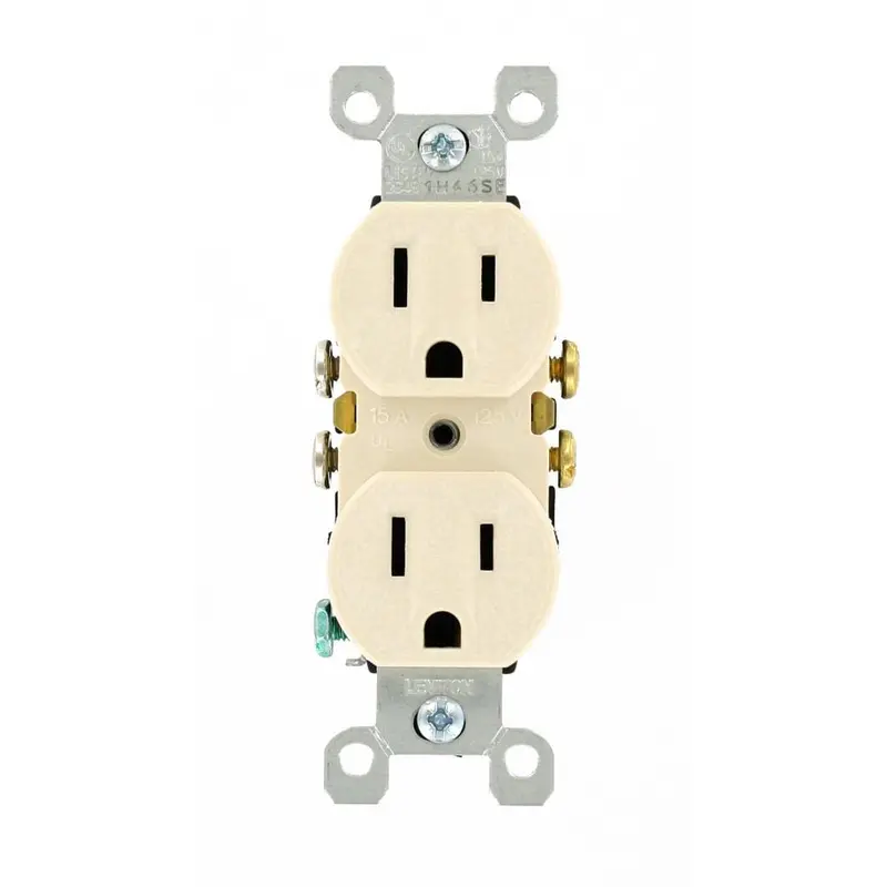 15 Amp Residential Grade Grounding Duplex Outlet, Light AlmondLight Almond / 0.14 / 10