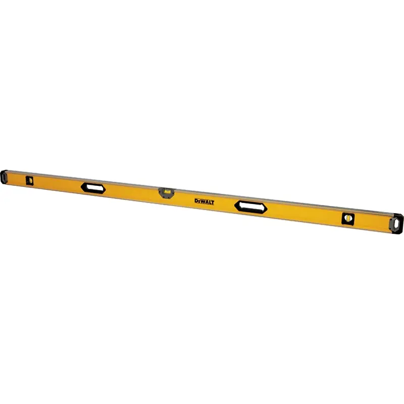DeWALT DWHT43079 Box Beam Level, 78 in L, 3-Vial, Magnetic, Aluminum, Black/Yellow