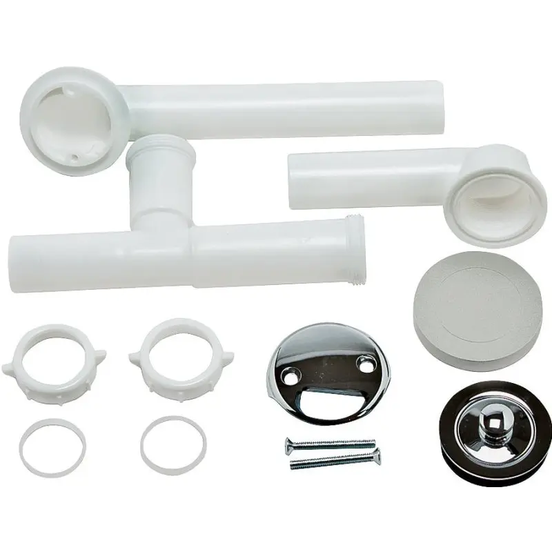 Moen 90530 Tub Drain, PVC, White, Chrome, For: 14 in and 16 in Tubs