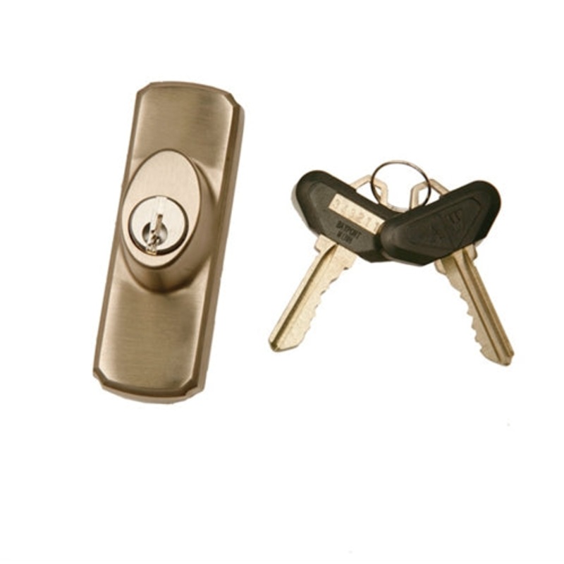 Andersen Newbury Style - Exterior Keyed Lock with Keys (Right Hand) in Antique Brass