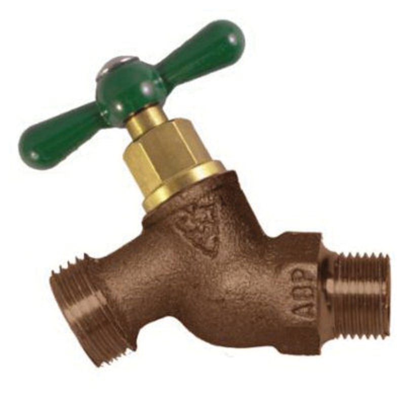 Arrowhead Brass 251LF No-Kink Hose Bibb, 1/2 x 3/4 in, MIP x MHT, Brass