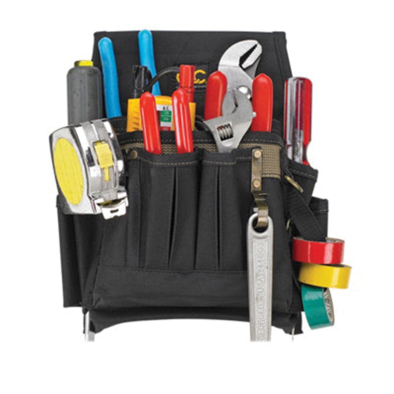 CLC Toolworks 1505 Electrician's Tool Pouch, 7-1/2 in W, 11 in H, 10 -Pocket, Polyester Fabric and Ballistic Binding