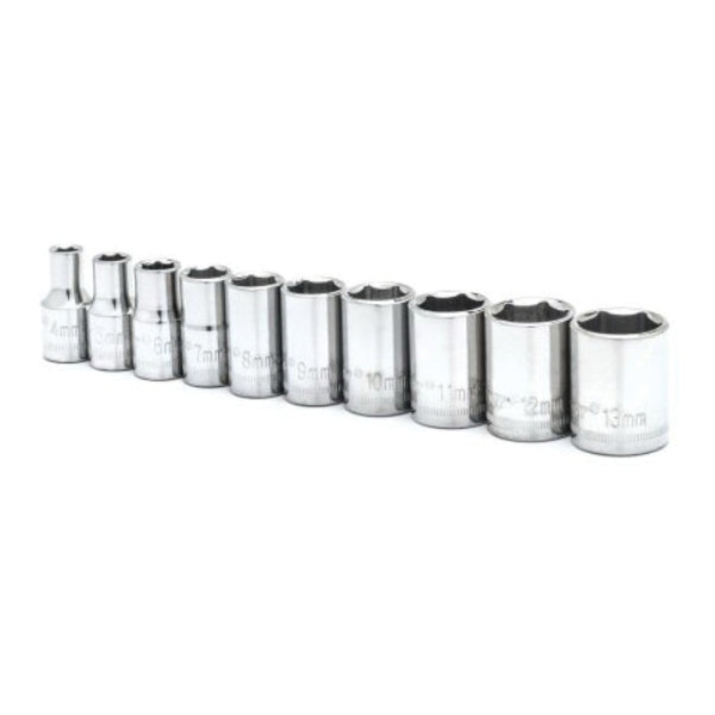 CRESCENT CSAS9N Socket Set, 1/4 in Drive, System of Measurement: Metric, 6 -Point, 10 -Piece