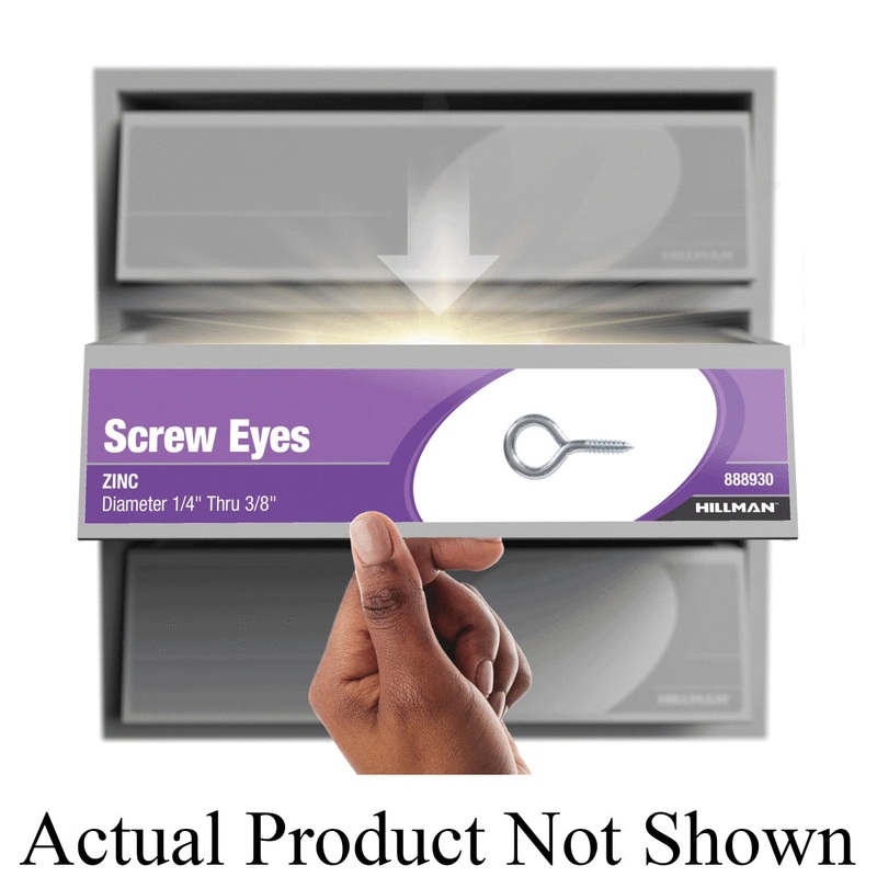 HARDWARE ESSENTIALS 321148 Exterior Lag Thread Eye Screw, Imperial, 5/16 in Eye ID, 4 in L, Steel, Zinc-Plated