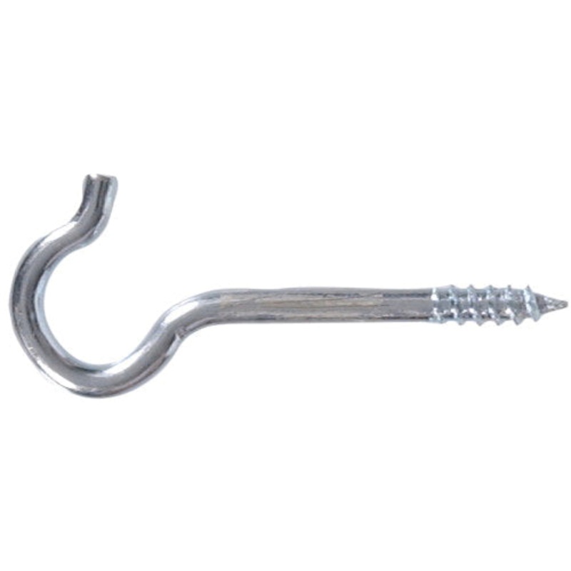 HARDWARE ESSENTIALS 851865 Ceiling Hook, 0.162 in Thread, Steel, Zinc-Plated, 2-9/16 in L, 25 lb Work Load