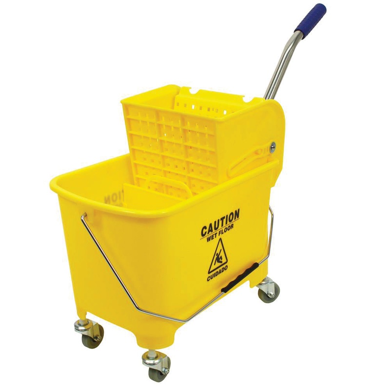 Impact White 2Y/2021-2Y-964 Bucket and Wringer Combo, 21 qt Capacity, Non-Marking Caster, Side Press Wringer