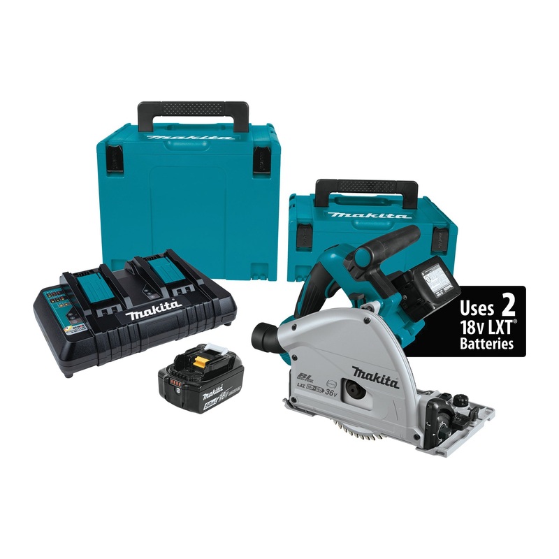 Makita 18V LXT XPS01PTJ Plunge Circular Saw Kit, Tool/Kit: Kit, 6-1/2 in Dia Blade, 1-9/16 in, 2-3/16 in D Cutting