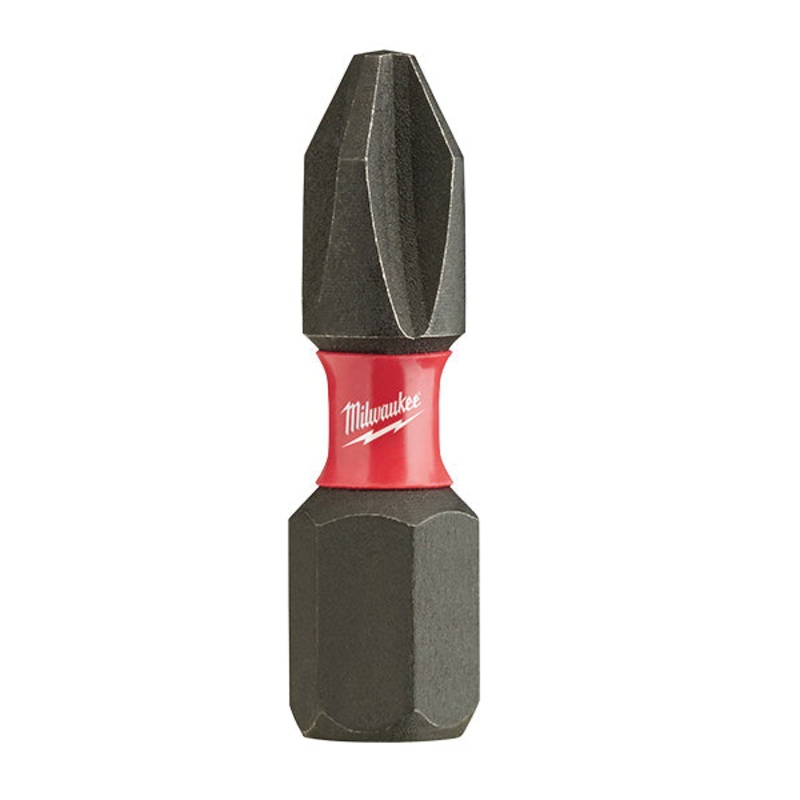 Milwaukee SHOCKWAVE 48-32-4601 Insert Bit, Phillips Point, #2 Point, 1 in OAL, 1/4 in Shank, Single End, Steel