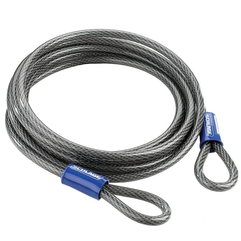 Schlage 999263 Double Loop Cable, 3/8 in Dia Cable, 15 ft L Cable, Steel Cable