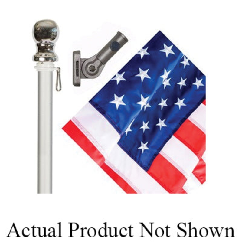 VALLEY FORGE 99060-AC US Flag Kit with Spinning Pole, 4 ft W, 2-1/2 ft H, Nylon