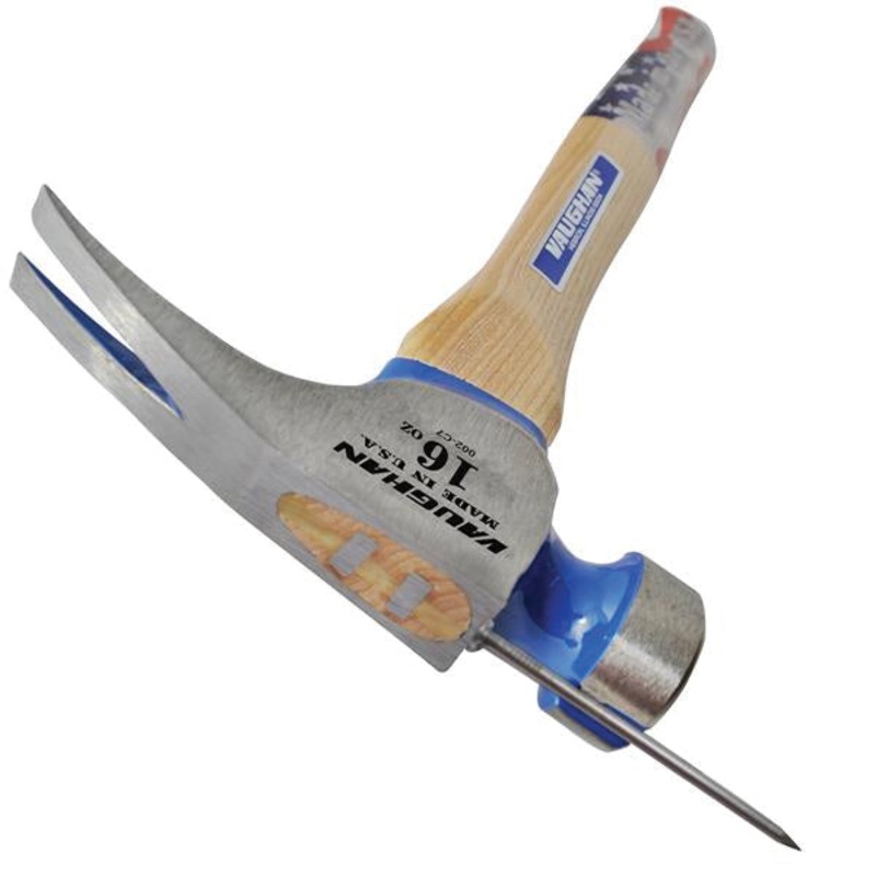 VAUGHAN California Framer CF4P Framing Hammer, 16 oz Head, High Carbon Steel Head, Hickory Handle